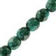 Czech Fire polished faceted glass beads 4mm Chalk white emerald green luster
